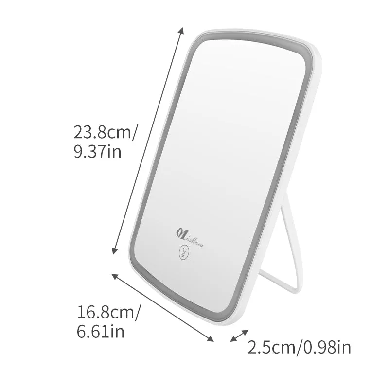 Square Professional Rechargeable Cosmetic Make Up Mirror Travel Portable Luxury Custom Shenzhen Led Makeup Mirror
