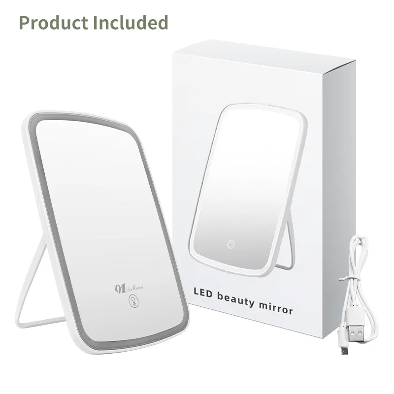 Square Professional Rechargeable Cosmetic Make Up Mirror Travel Portable Luxury Custom Shenzhen Led Makeup Mirror
