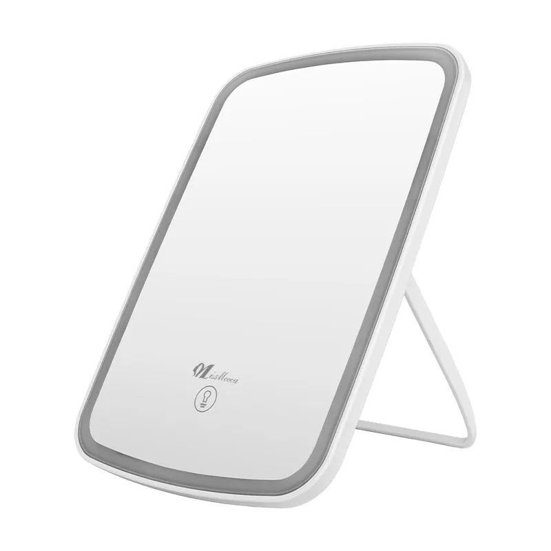 Square Professional Rechargeable Cosmetic Make Up Mirror Travel Portable Luxury Custom Shenzhen Led Makeup Mirror