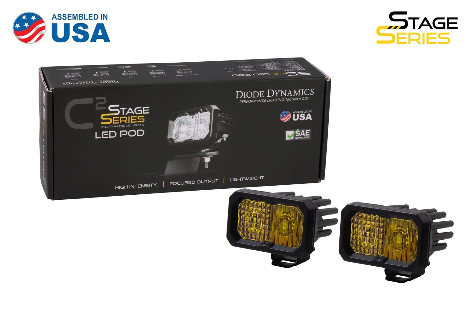 SSC2 SAE Yellow Pro Standard LED Pod (pair)