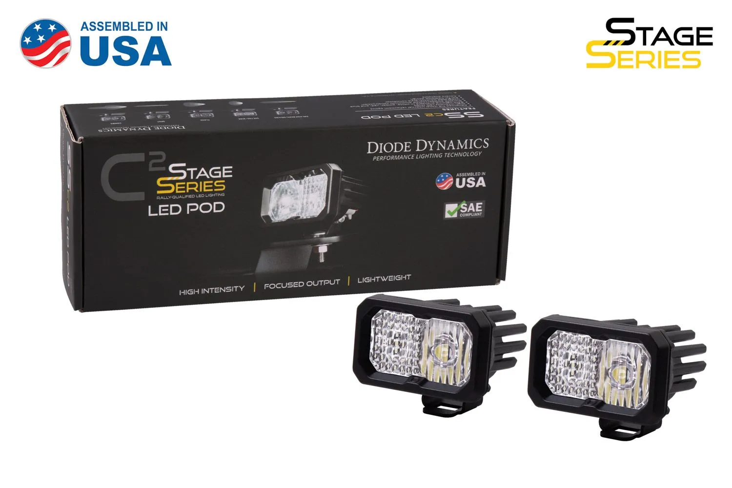 SSC2 SAE/DOT White Sport Standard LED Pod (pair)