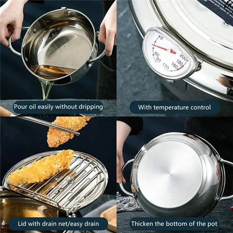 STAINLESS STEEL DEEP FRYING POT