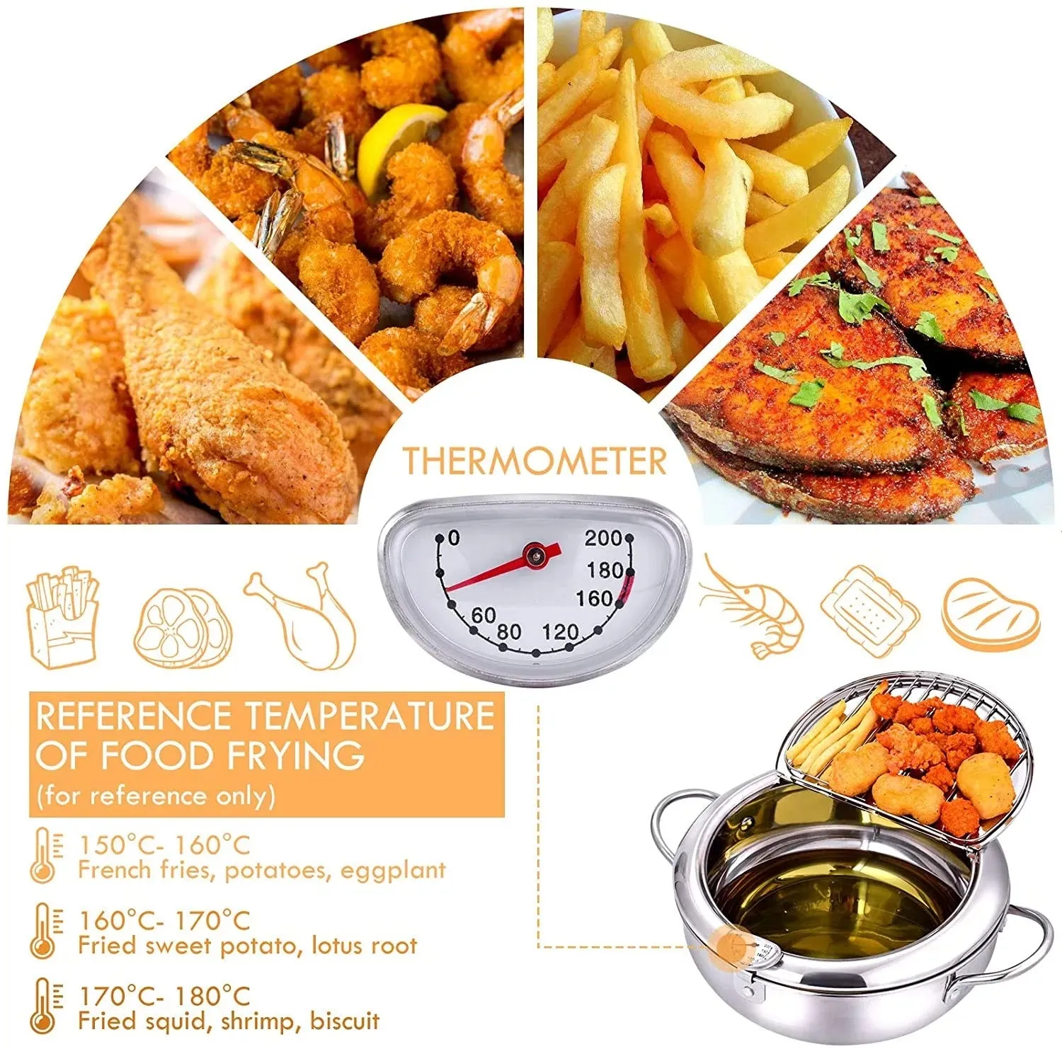 STAINLESS STEEL DEEP FRYING POT