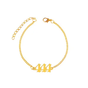 Stainless Steel Number 444 Chain Bracelets For Women