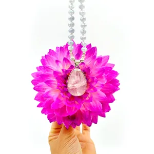 Star Rose Quartz with Light Blue Glass - Light Collection