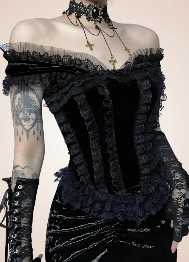 Steampunk Gothic Velvet Top