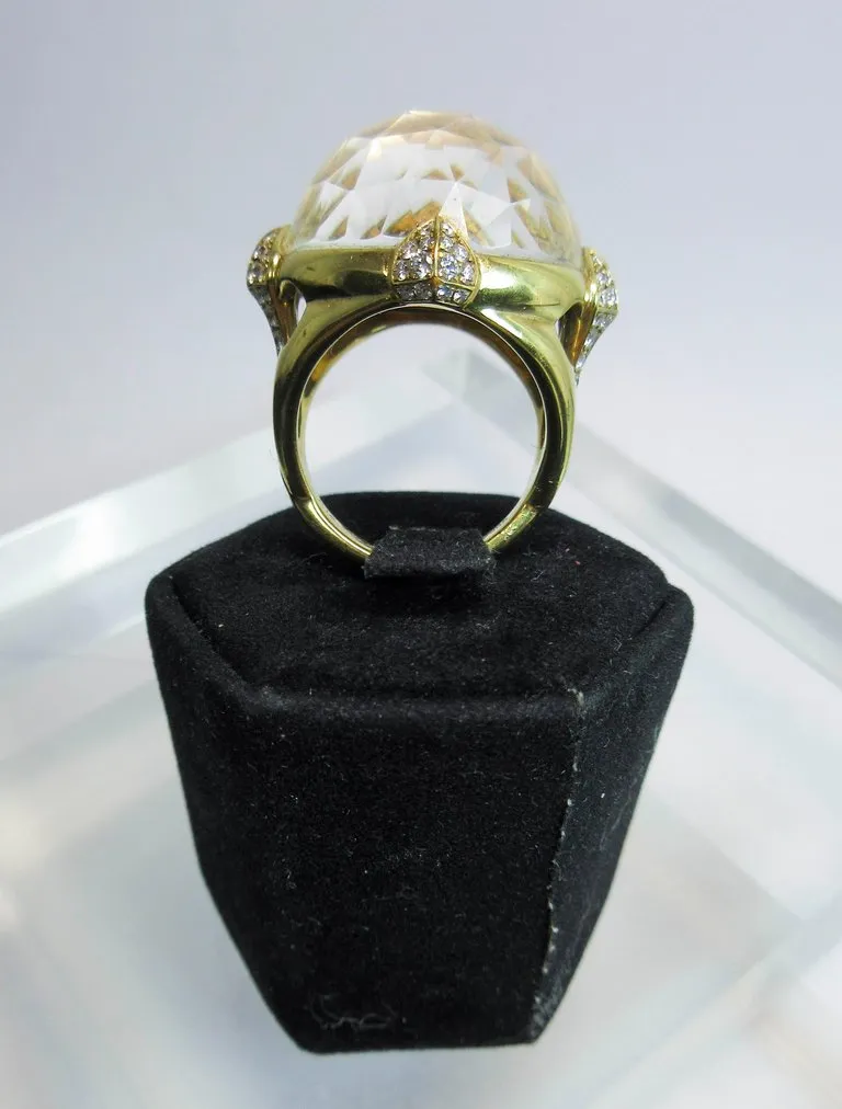 STEPHEN WEBSTER  Diamond Ring 18 Karat White Gold Mother of Pearl Size 7