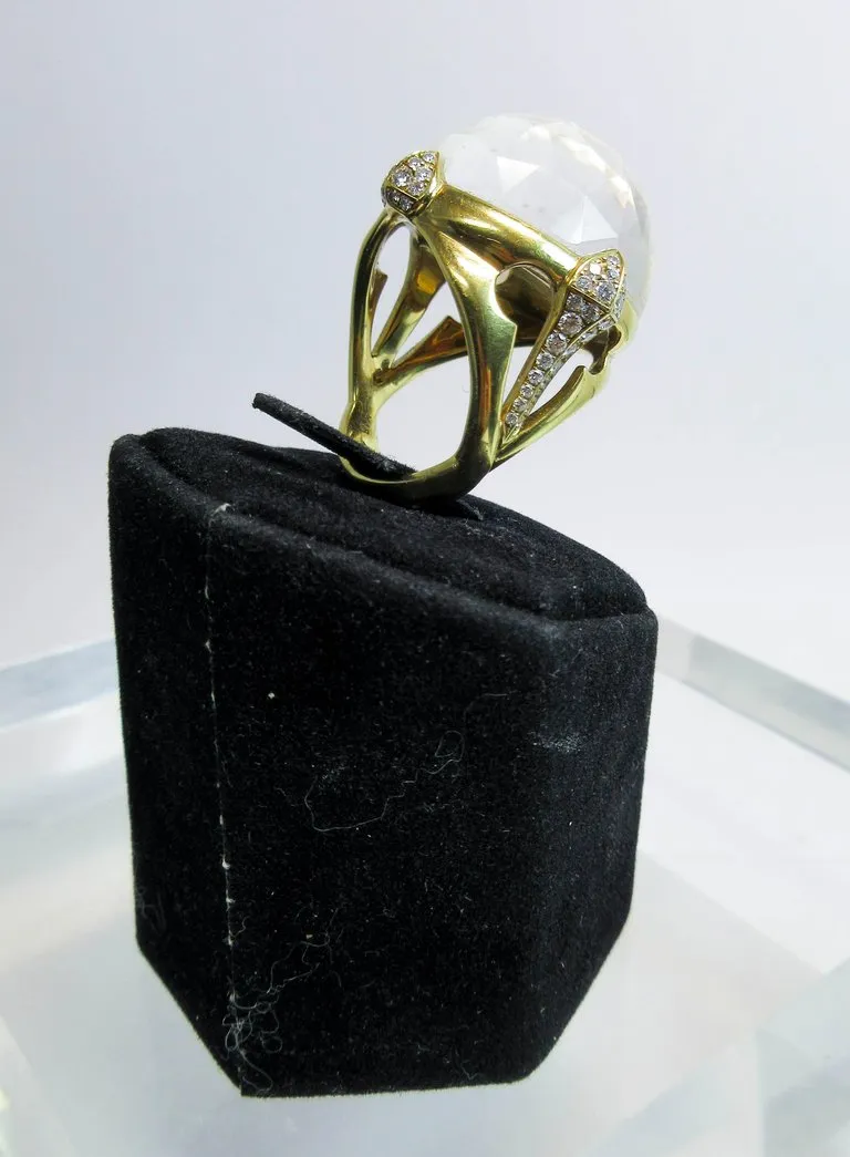 STEPHEN WEBSTER  Diamond Ring 18 Karat White Gold Mother of Pearl Size 7