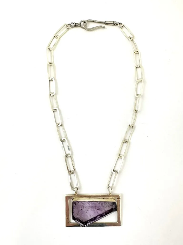 Sterling Silver Amethyst Chain Necklace