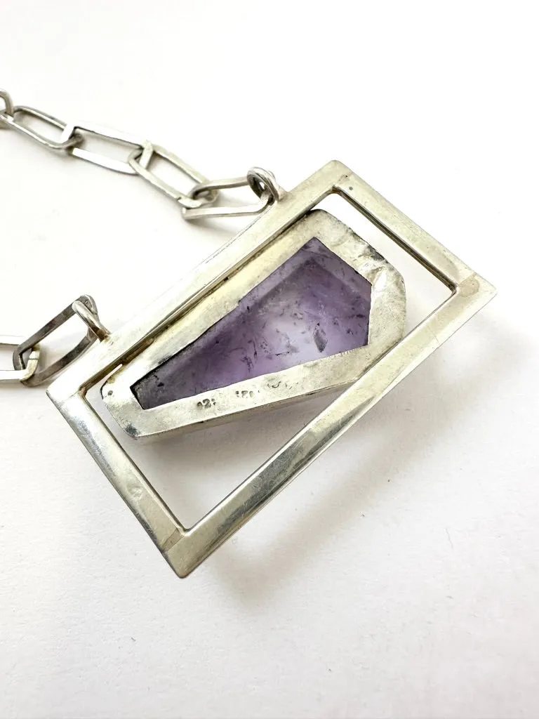 Sterling Silver Amethyst Chain Necklace