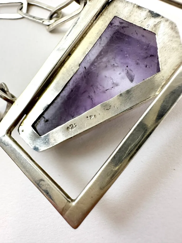 Sterling Silver Amethyst Chain Necklace