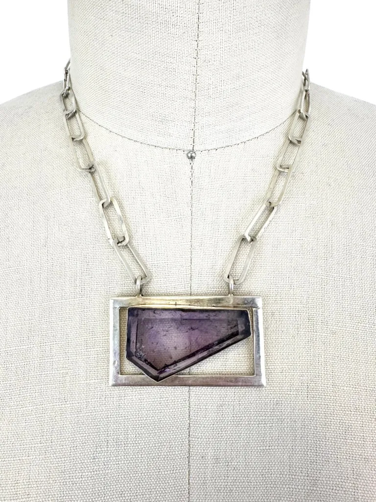 Sterling Silver Amethyst Chain Necklace