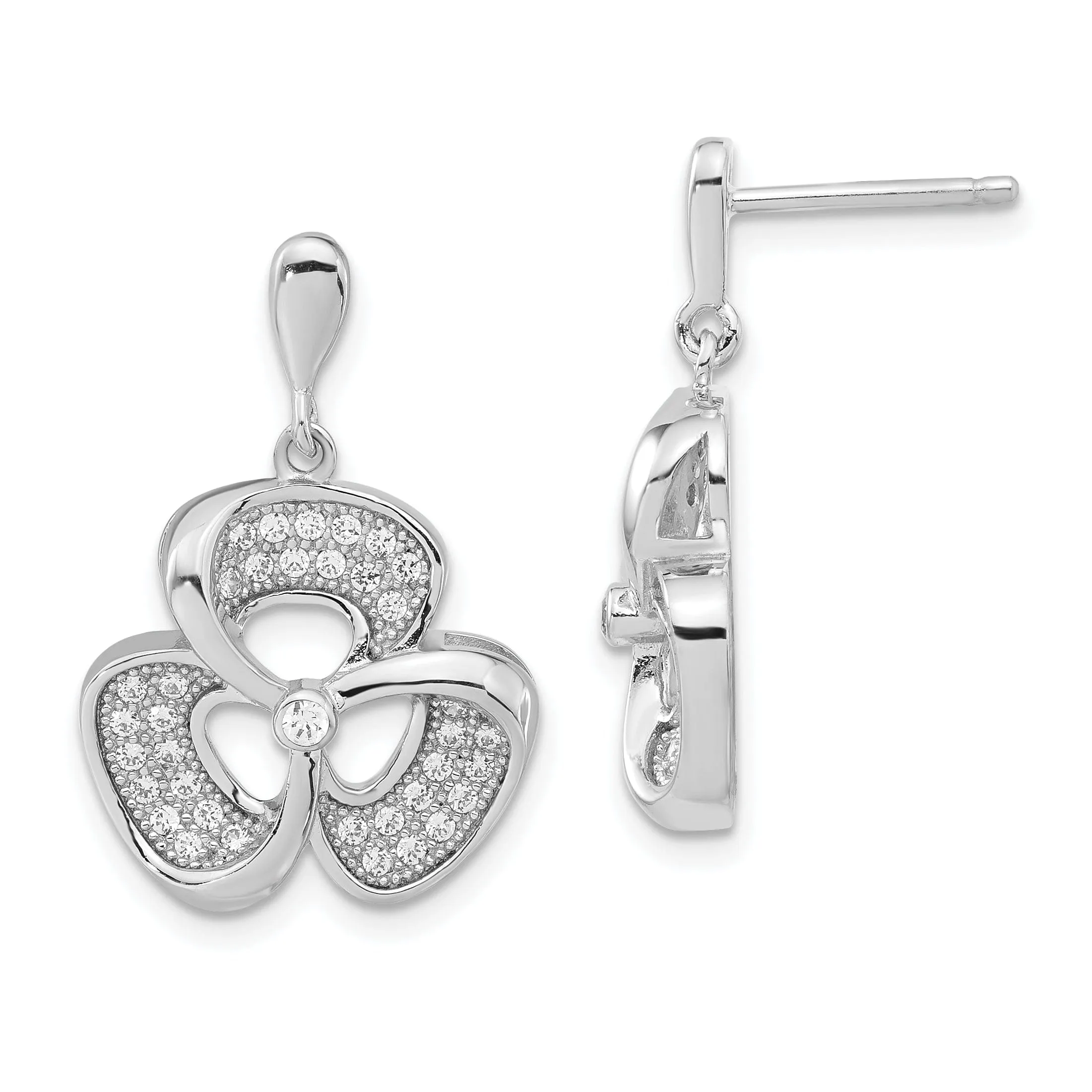 Sterling Silver Cubic Zirconia Post Earrings