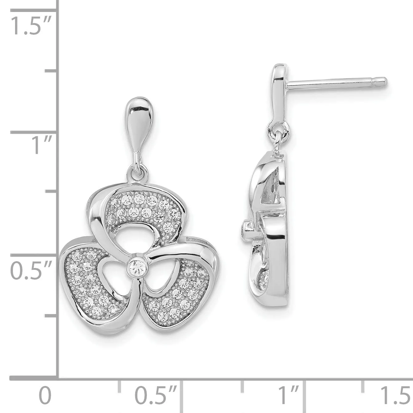 Sterling Silver Cubic Zirconia Post Earrings