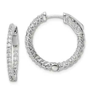 Sterling Silver CZ Hoop Earrings
