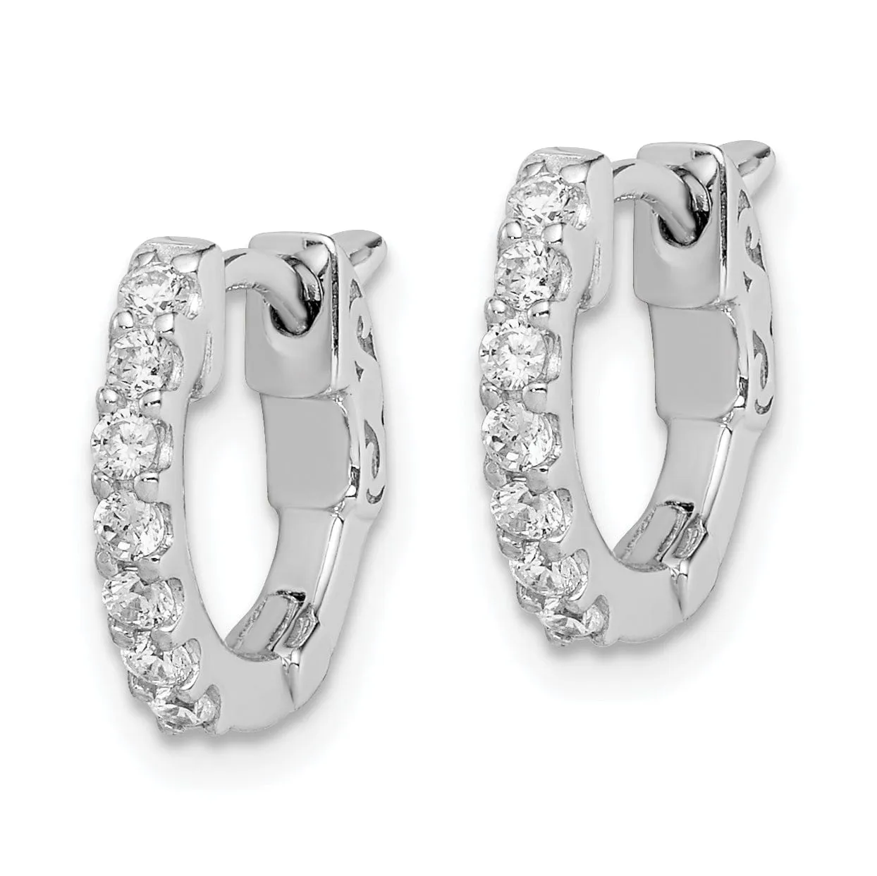 Sterling Silver CZ Small Hoop Earrings
