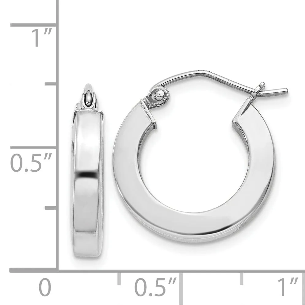 Sterling Silver D.C Square Tube Hoop Earrings