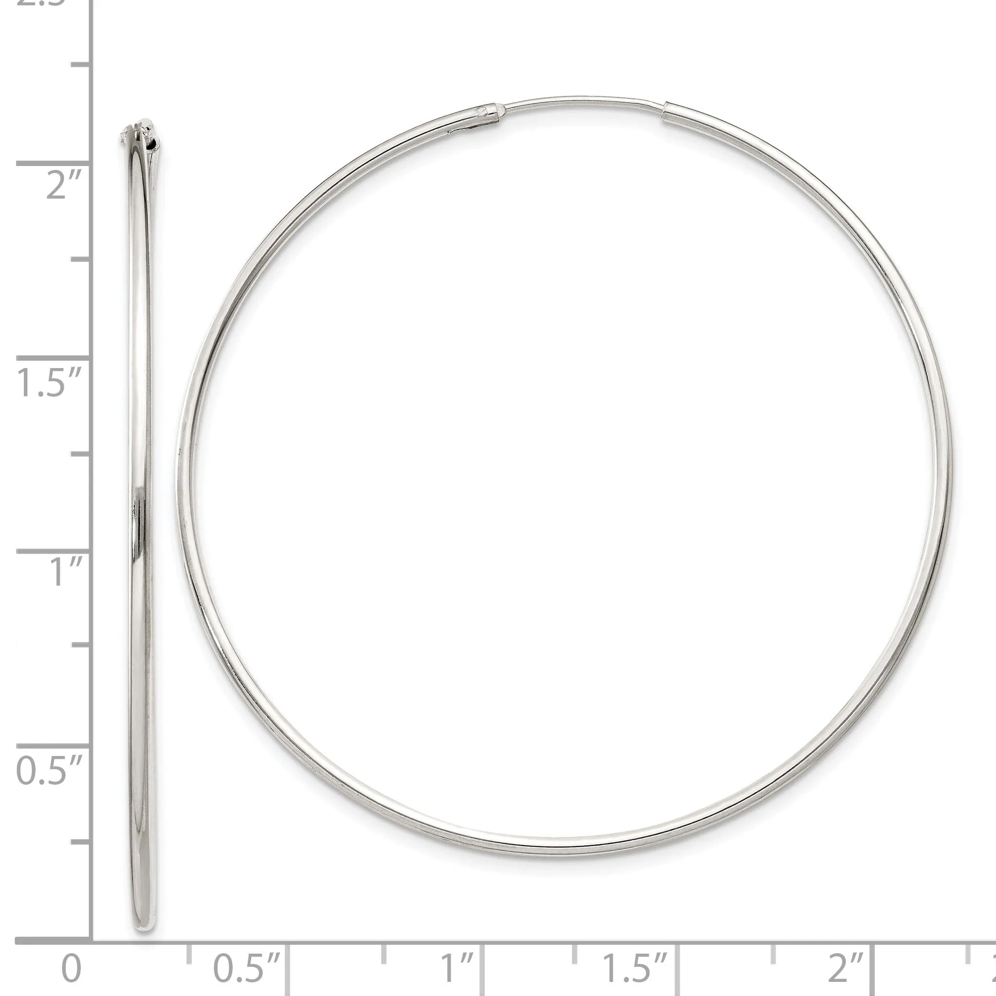 Sterling Silver Hollow Hoop Hinged Earrings