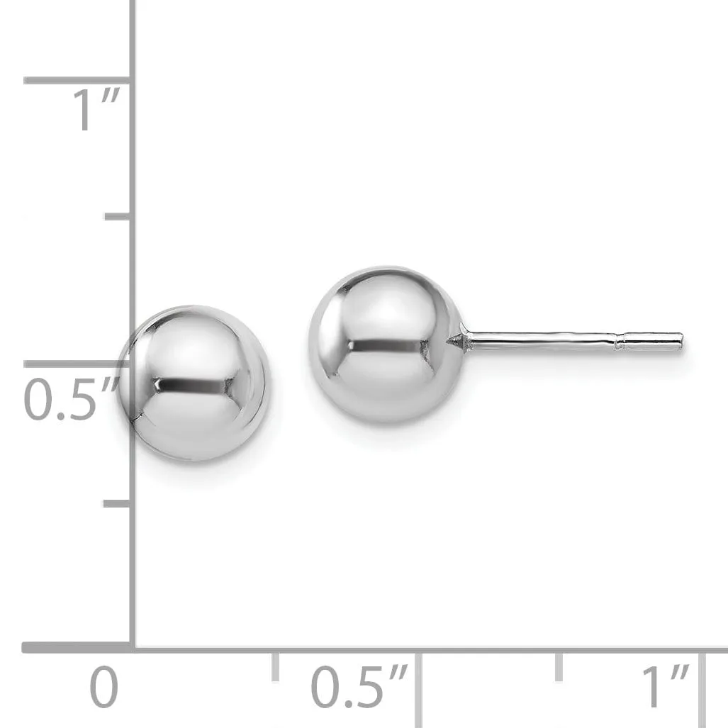 Sterling Silver Polished Ball Post Earrings