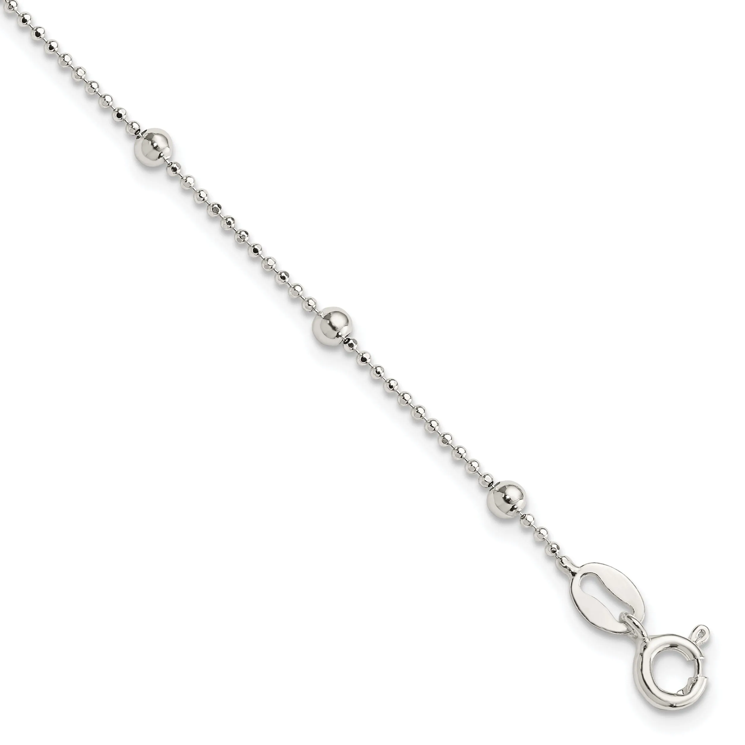 Sterling Silver Polished Finish Beaded Bracelet