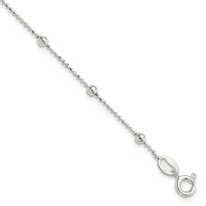 Sterling Silver Polished Finish Beaded Bracelet