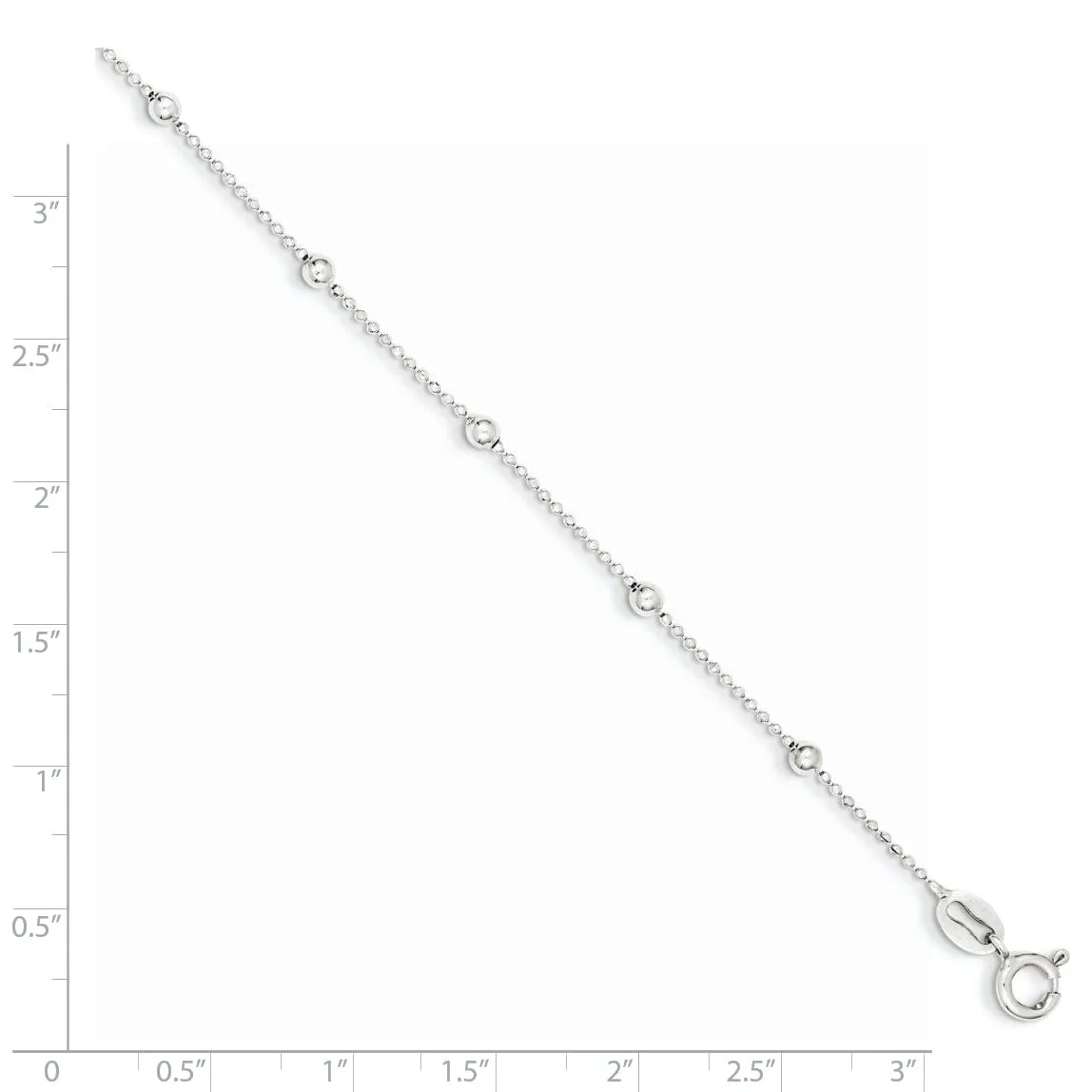 Sterling Silver Polished Finish Beaded Bracelet