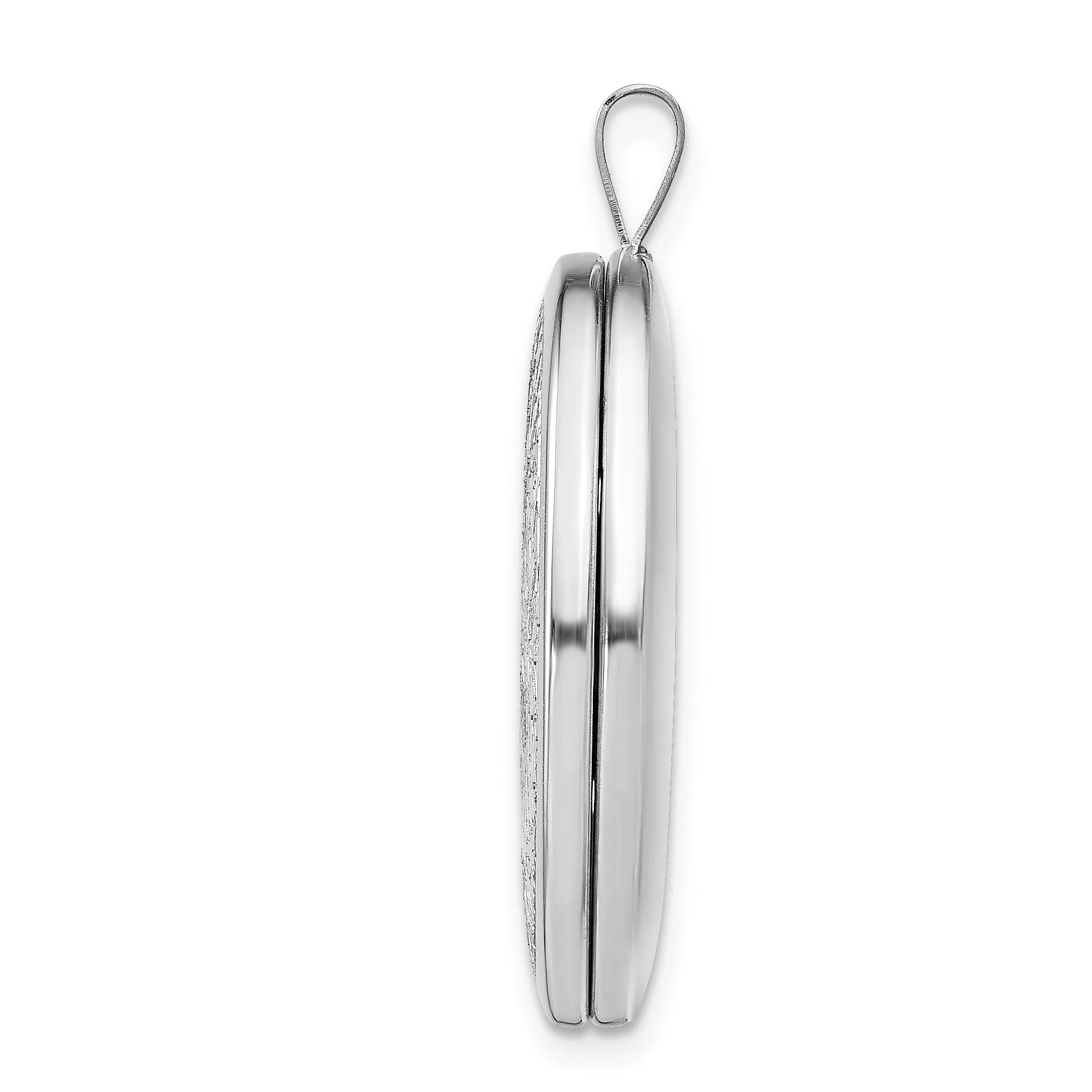Sterling Silver Rhodium-plated Oval Tree Locket
