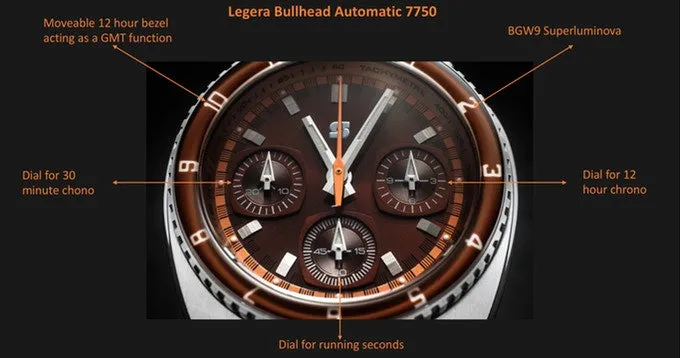 Straton Legera Bullhead - Swiss Valjoux 7750 (Grey)