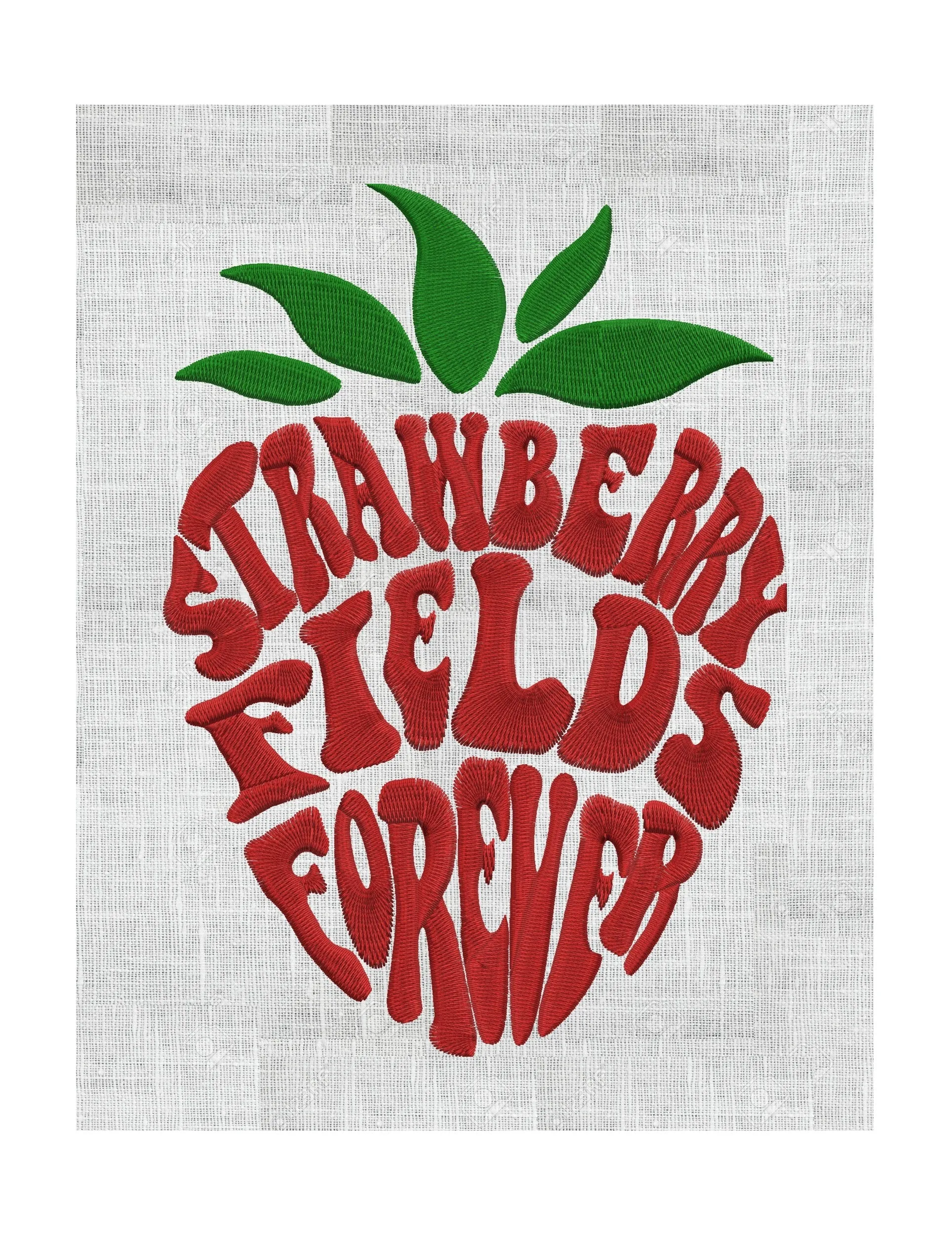 Strawberry Fields Forever Embroidery Design Groovy Embroidery DESIGN FILE - Instant download - Vp3 Exp Dst Hus Jef Pes formats
