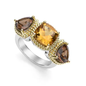 Studio 18K Smokey Quartz and Citrine Ring