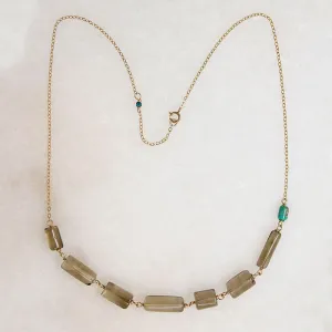 Subtle Smoky Quartz & Turquoise Necklace by Brin