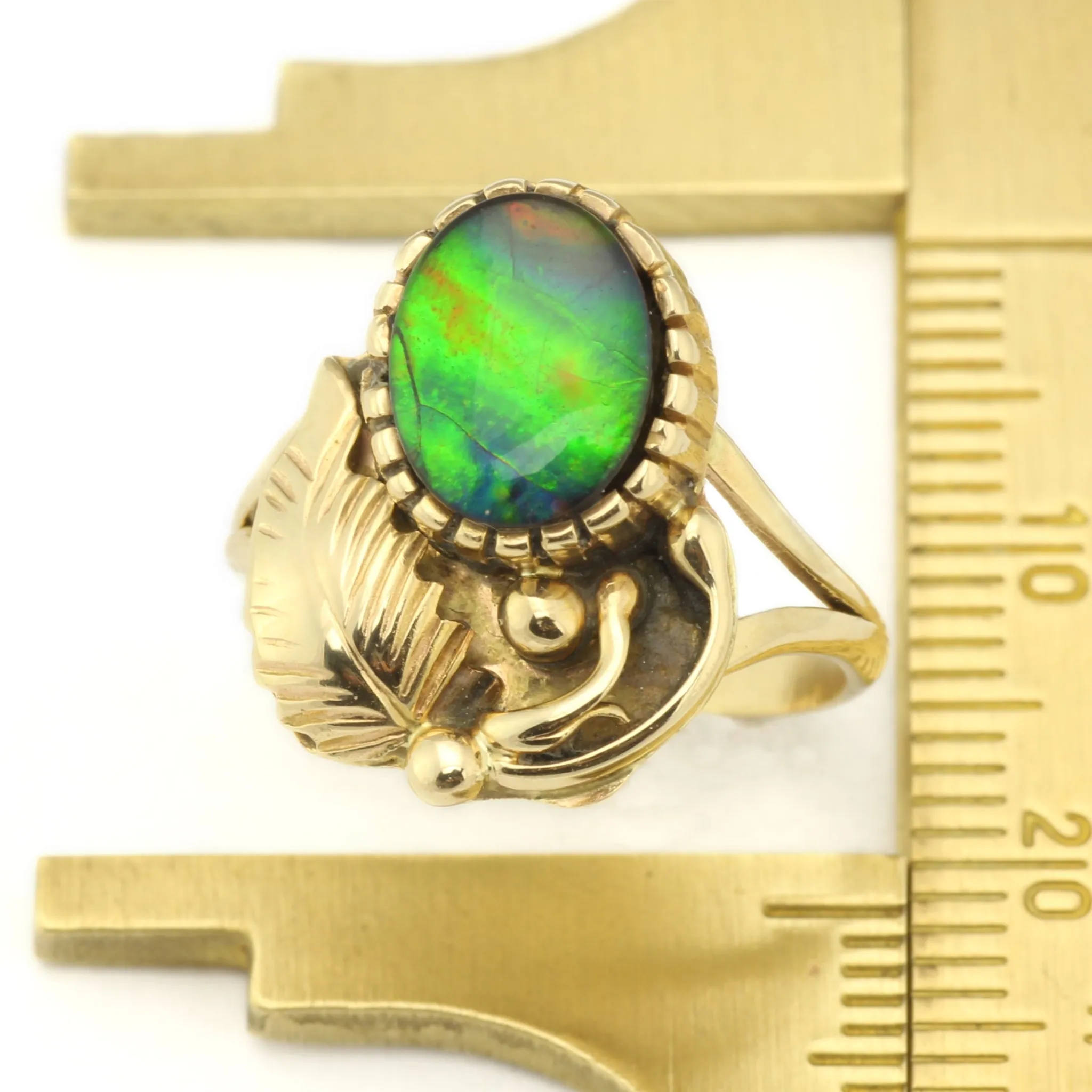 Summerland - Vintage Native American Designed Ammolite Ring
