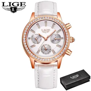 SUNKTA New Rose Gold Wine Red Luxury Quartz Women Watch Waterproof Leather Watches Ladies Watches Clock Relogio Feminino Box