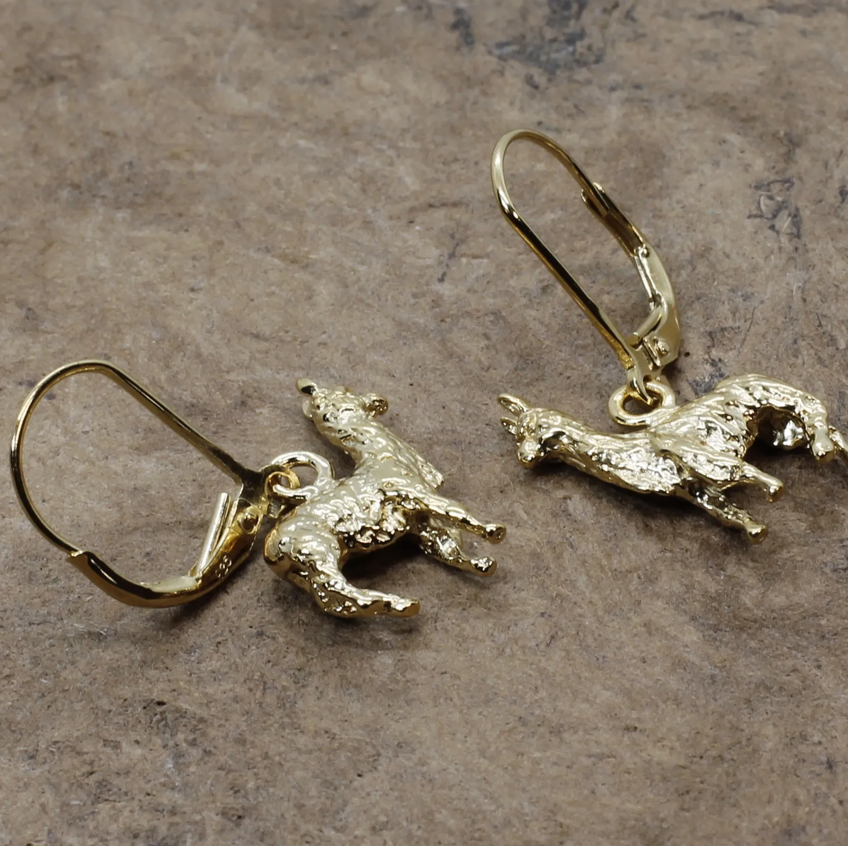 Suri Alpaca Earrings for Alpaca Rancher Gift with 14kt Gold Vermeil Alpacas