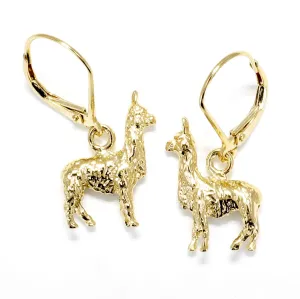 Suri Alpaca Earrings for Alpaca Rancher Gift with 14kt Gold Vermeil Alpacas