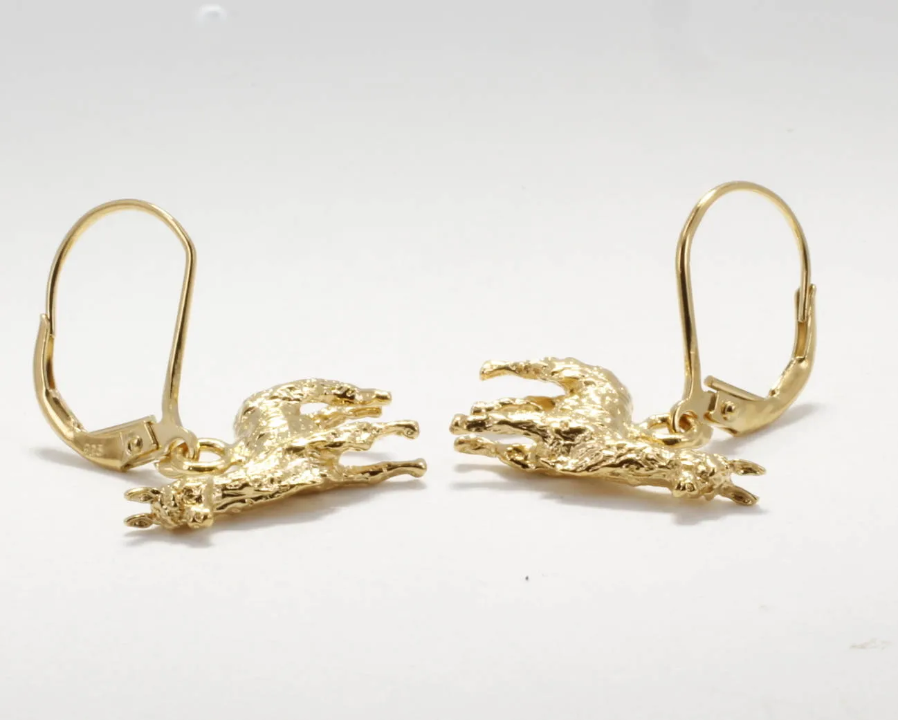 Suri Alpaca Earrings for Alpaca Rancher Gift with 14kt Gold Vermeil Alpacas