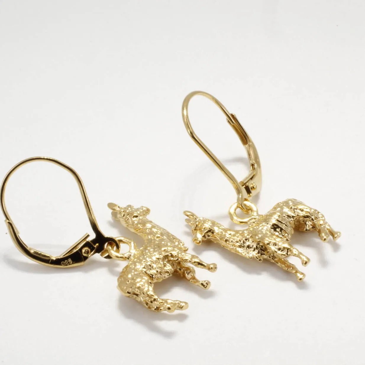Suri Alpaca Earrings for Alpaca Rancher Gift with 14kt Gold Vermeil Alpacas