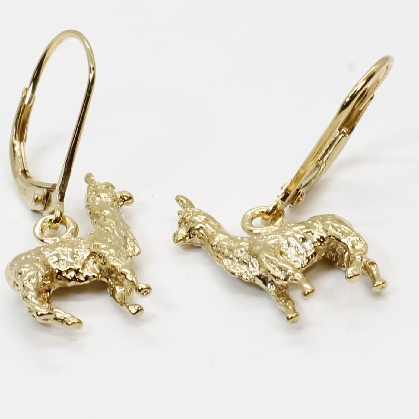 Suri Alpaca Earrings for Alpaca Rancher Gift with 14kt Gold Vermeil Alpacas
