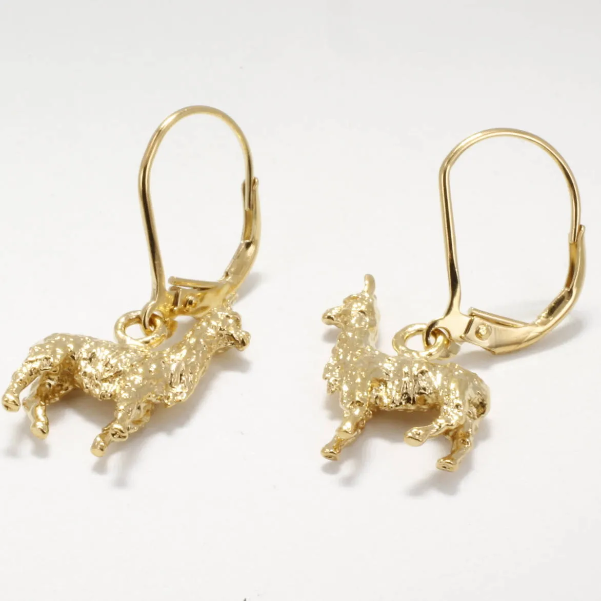 Suri Alpaca Earrings for Alpaca Rancher Gift with 14kt Gold Vermeil Alpacas