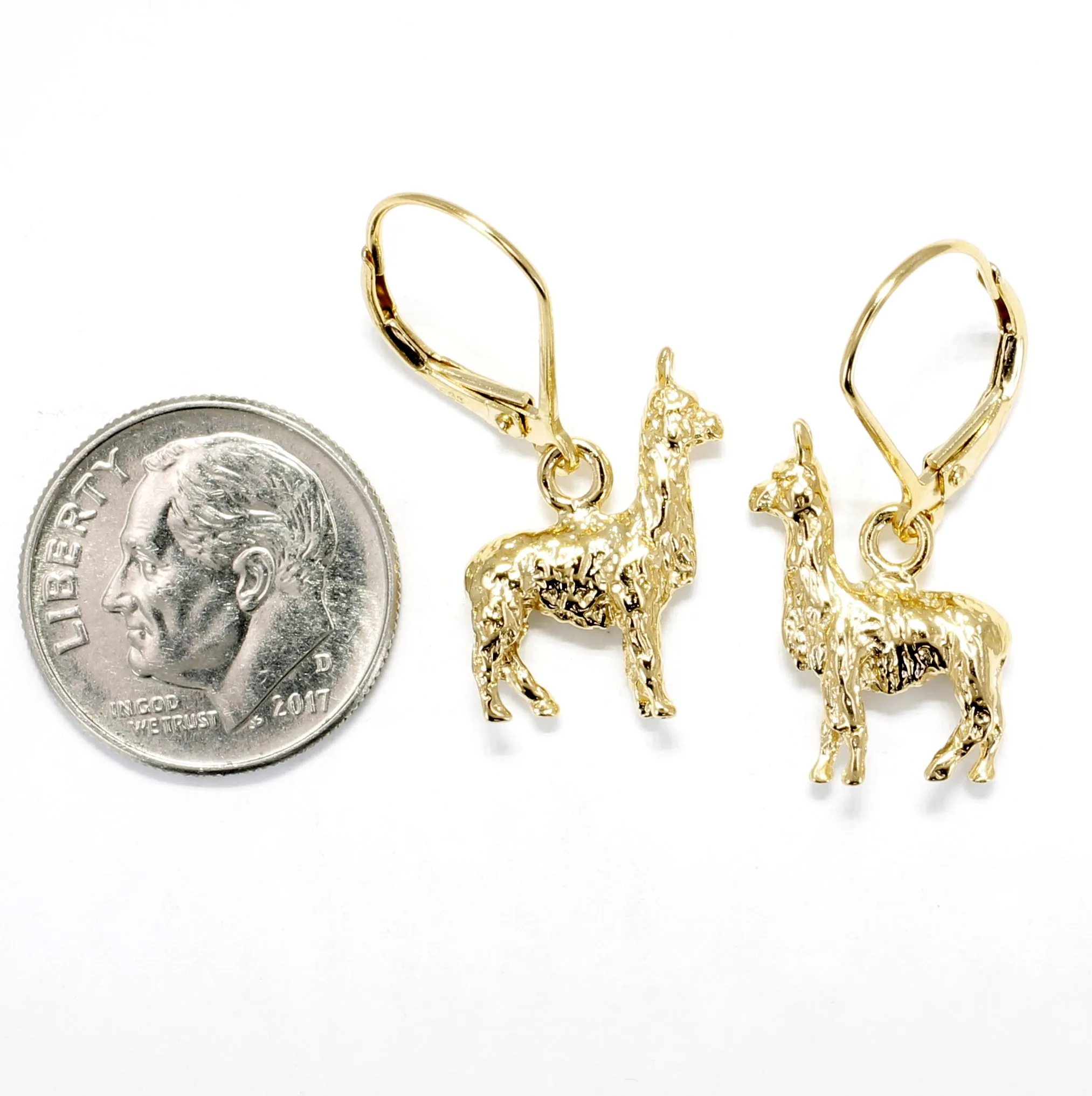 Suri Alpaca Earrings for Alpaca Rancher Gift with 14kt Gold Vermeil Alpacas