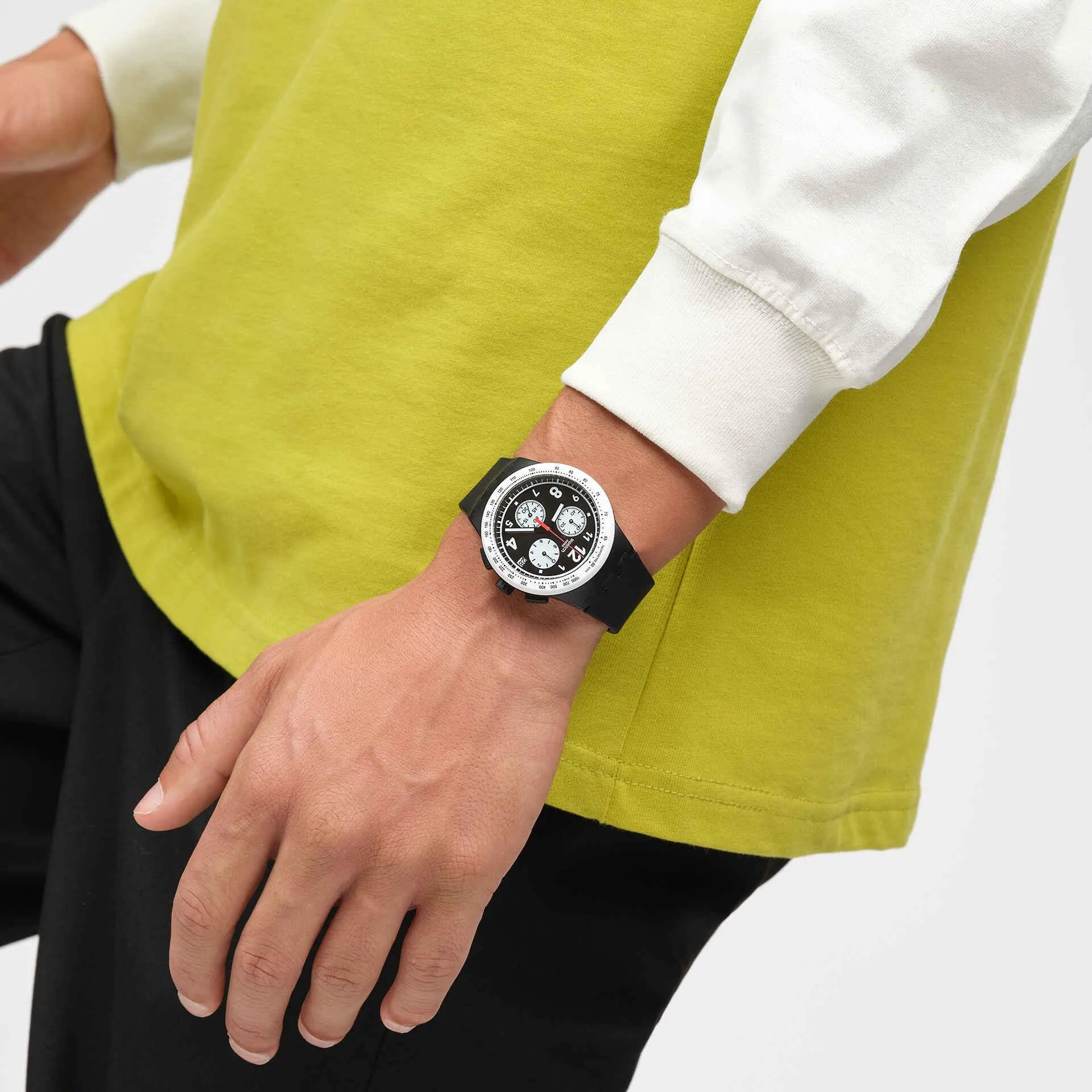 Swatch Nothing Basic About Black Originals Chrono Susb420 watch