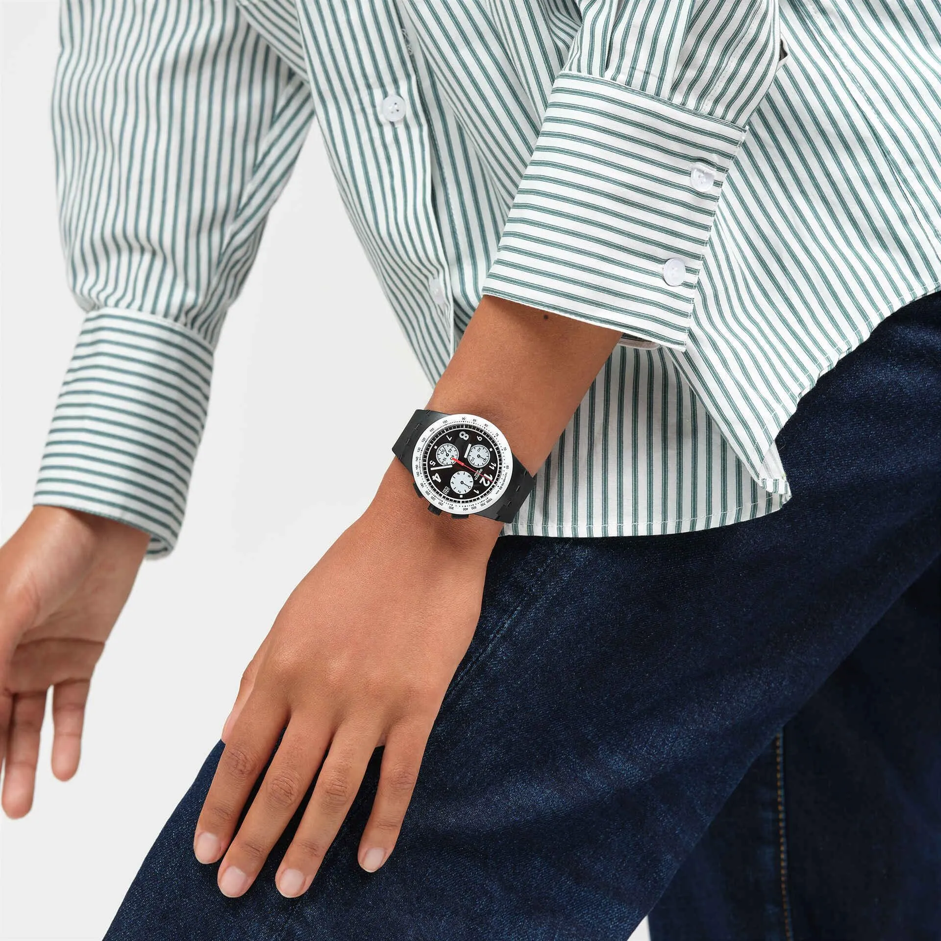 Swatch Nothing Basic About Black Originals Chrono Susb420 watch
