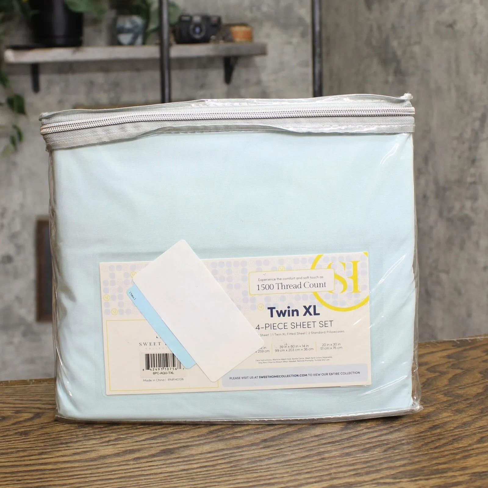 Sweet Home 4 Piece 1500 Microfiber Deep Pocket Sheet Set Aqua Blue Twin XL