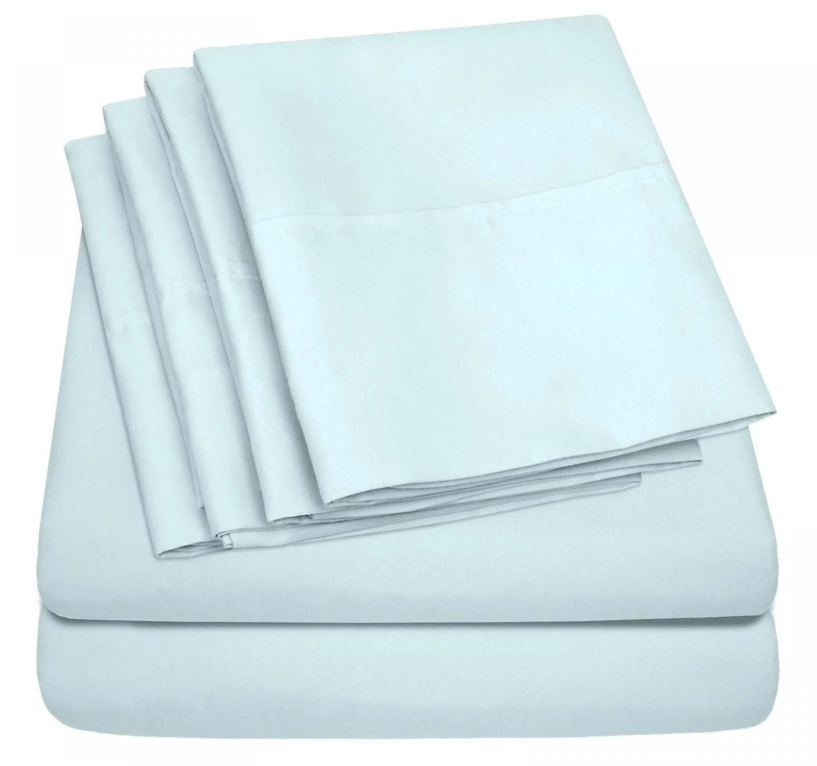 Sweet Home 4 Piece 1500 Microfiber Deep Pocket Sheet Set Aqua Blue Twin XL