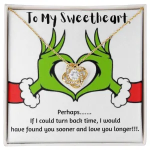 Sweetheart Love Knot Necklace-Grinch Message Card