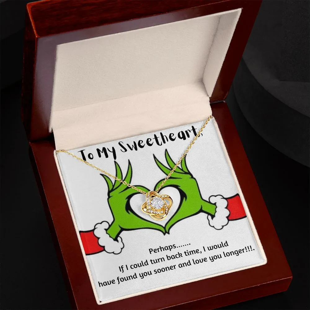 Sweetheart Love Knot Necklace-Grinch Message Card