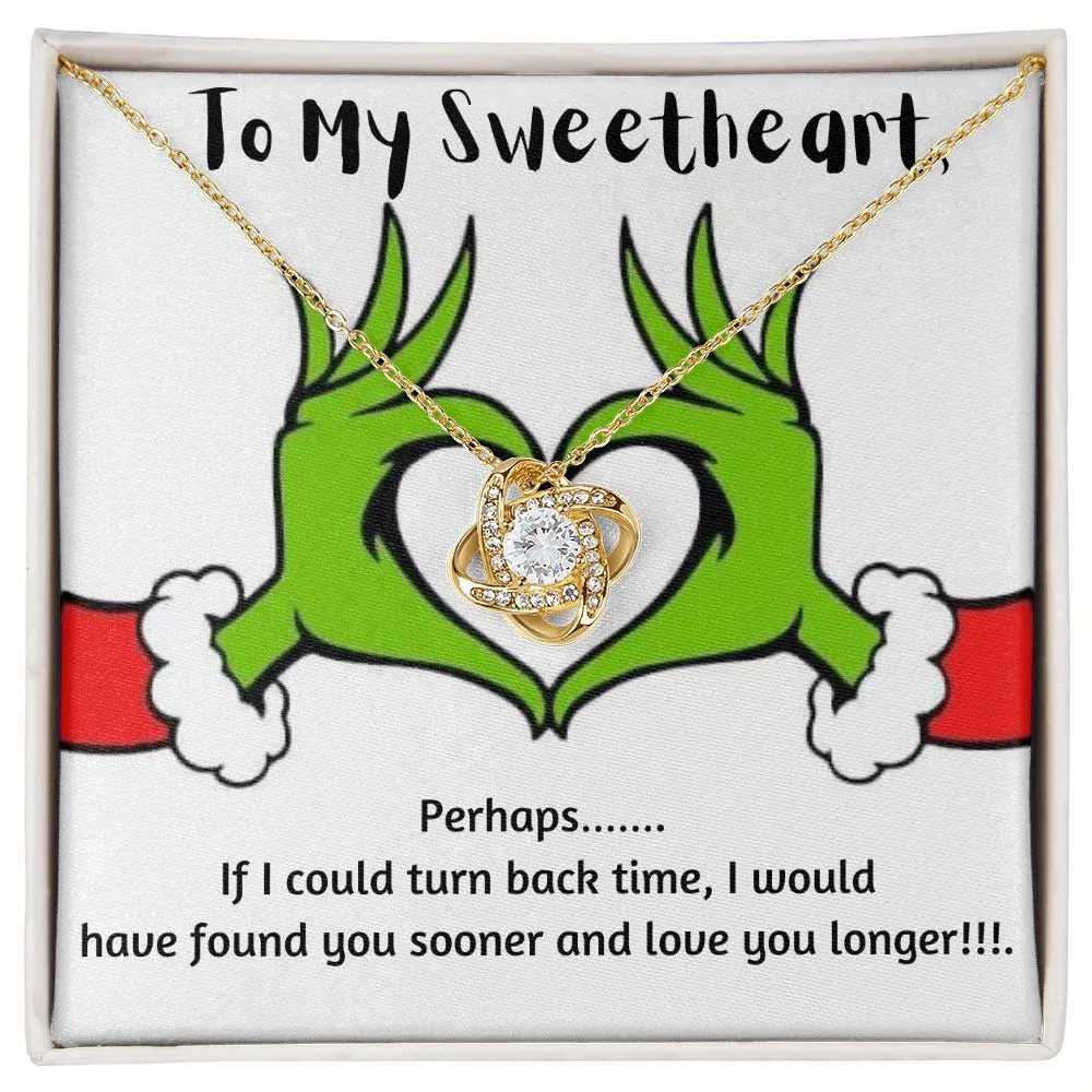 Sweetheart Love Knot Necklace-Grinch Message Card
