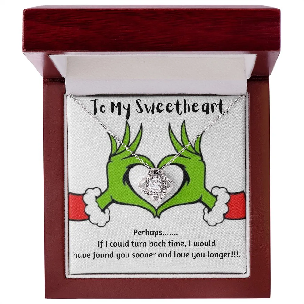 Sweetheart Love Knot Necklace-Grinch Message Card