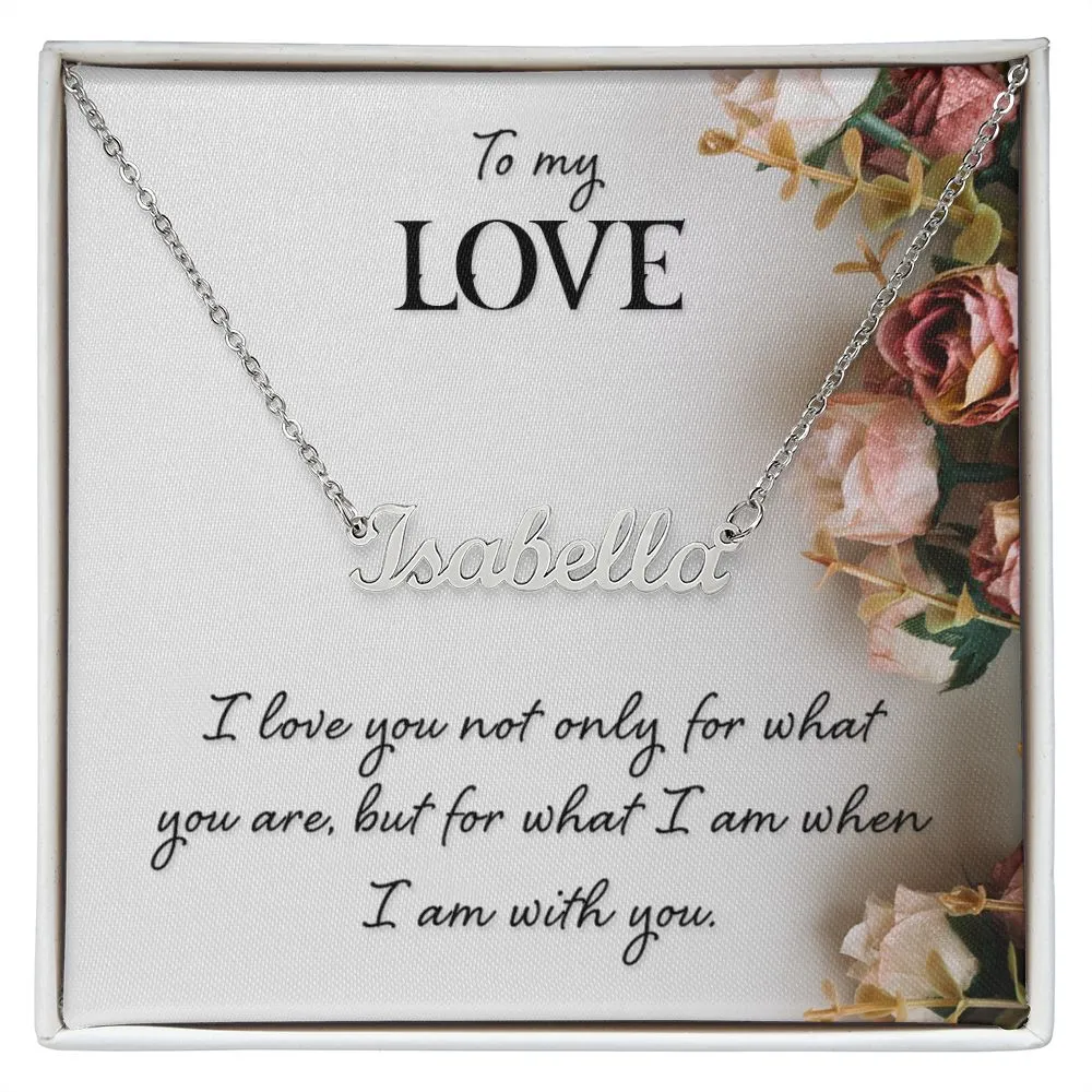 Sweetheart Name Necklace-I love you not only