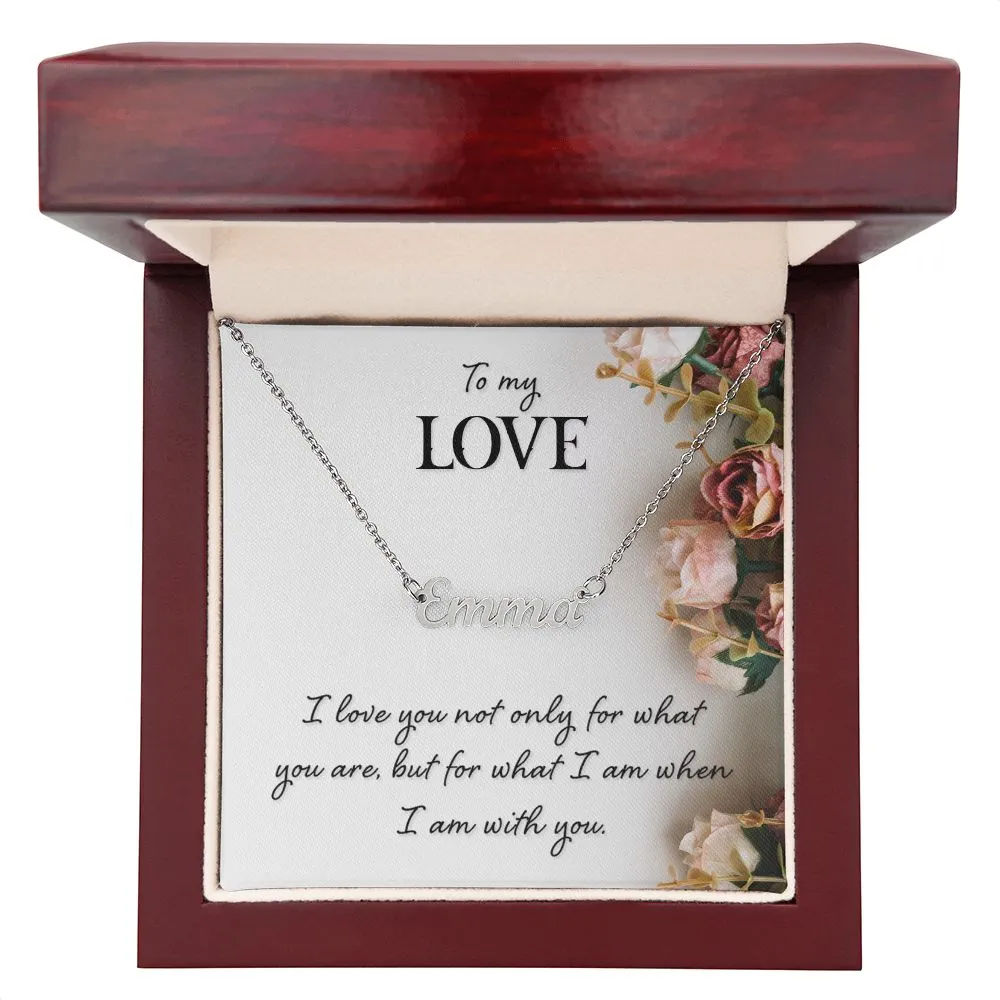 Sweetheart Name Necklace-I love you not only